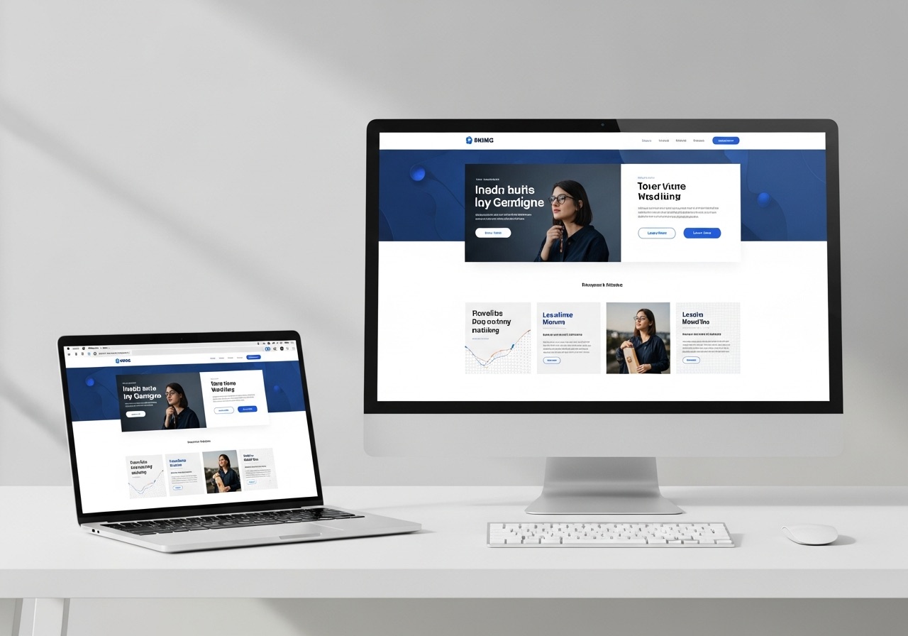 Web design project on screen